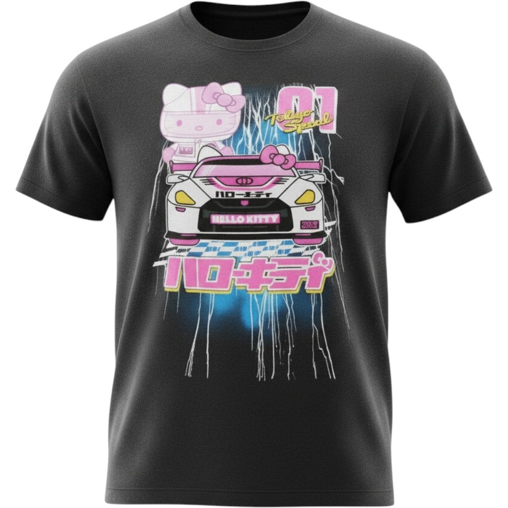 Sanrio HELLO KITTY Tokyo 1 Speed MENS 2XL Black T-Shirt Shirt NEW
